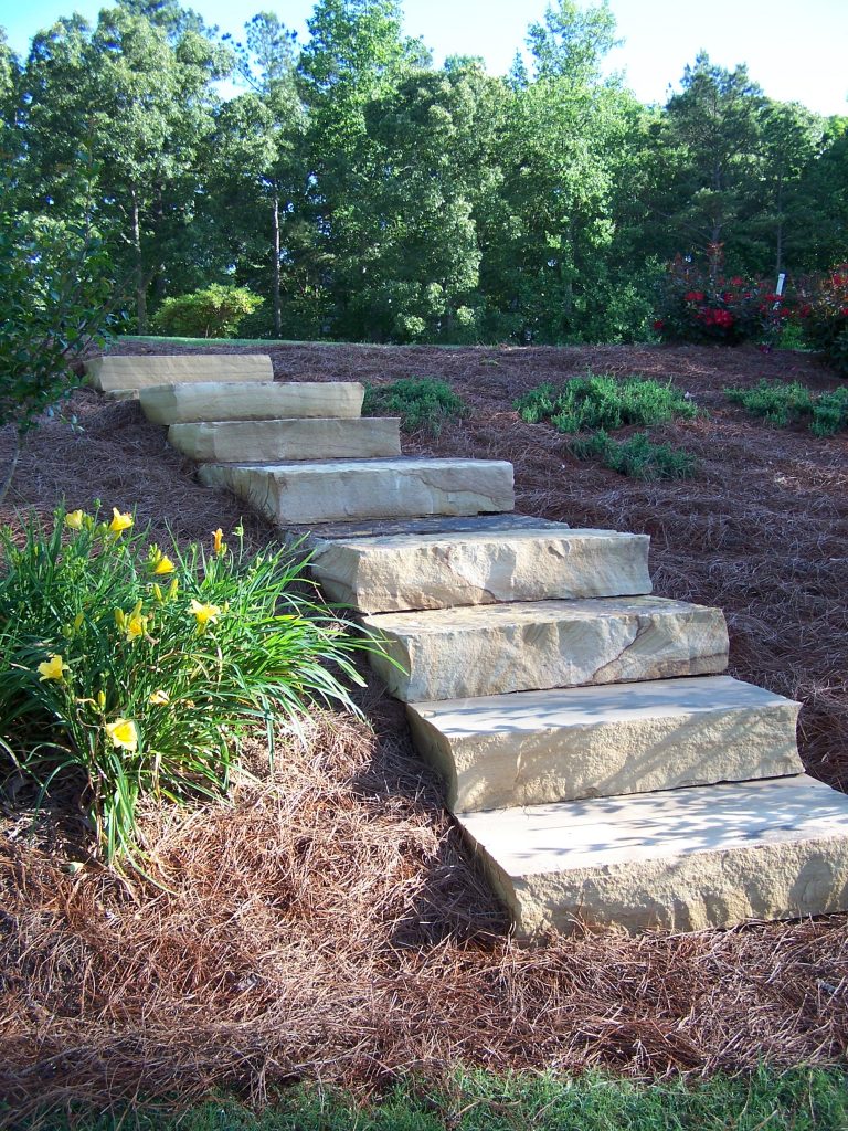A close shot of the Atlanta flagstone step treads