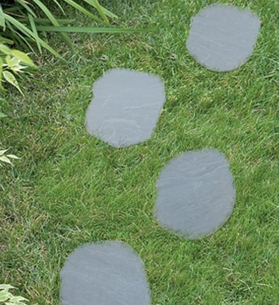 Gray Stepping Stones in the garden area