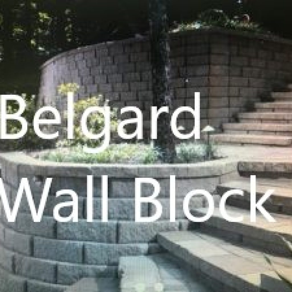 A long shot of the walls and stairs in Belgard blocks